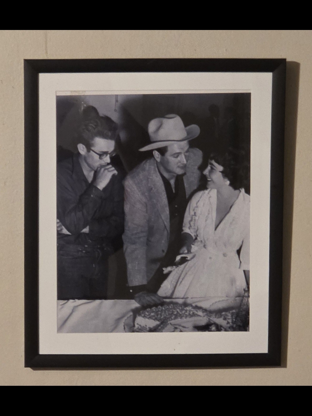 Framed Photo Hollywood With Elizabeth Taylor James Dean and Rock Hudson.
